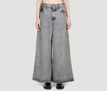 Marbled Wide Leg Denim Pants -  Hosen  It - 38