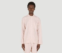 Tekla Classic Striped Sleep Shirt -  Hemden Red M|Tekla Classic Striped Sleep Shirt -  Hemden Red S
