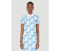 Maisie Wilen Au Fait Ribbon Print Polo Shirt - Frau T-shirts Blue M