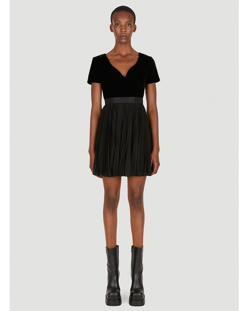Gucci Damen Gucci Velvet Mini Dress Frau Kleider Black M Gucci Damen Gucci Velvet Mini Dress Frau Kleider Black M