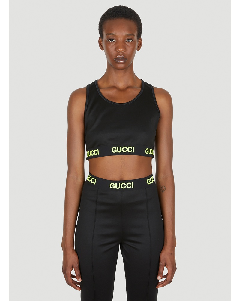 Gucci Damen Gucci Logo Jacquard Crop Top Frau Tops Black L|Gucci Logo Jacquard Crop Top Frau Tops Black M|Gucci Logo Jacquard Crop Top Frau Tops Black Xs|Gucci Logo Jacquard Crop Top Frau Tops Black S