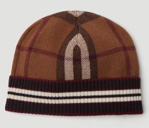 Burberry Check Cashmere Beanie Hat -  Hats Brown S - M