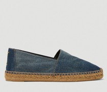 Monogram Embroidered Denim Espadrilles