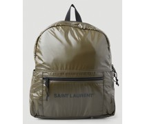 Saint Laurent Nuxx Logo Print Backpack - Mann Rucksäcke Khaki One Size