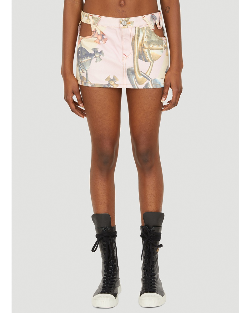 Vivienne Westwood Damen Vivienne Westwood Cut Out Mini Skirt Frau Röcke Pink 30