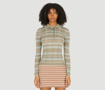 Striped Long Sleeve Polo Shirt -  Hemden  Xs