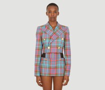 Vivienne Westwood Cut Off Check Blazer - Frau Blazers Blue It - 42