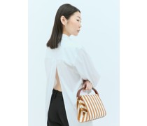 Striped Leather Handbag