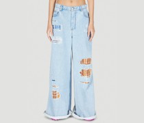 Distressed Patch Jeans
