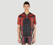 Phipps Dragon Print Bowling Shirt - Mann Hemden Red S|Phipps Dragon Print Bowling Shirt - Mann Hemden Red Xl