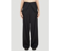 Plan C Suspender Strap Pants - Frau Hosen Black It - 40