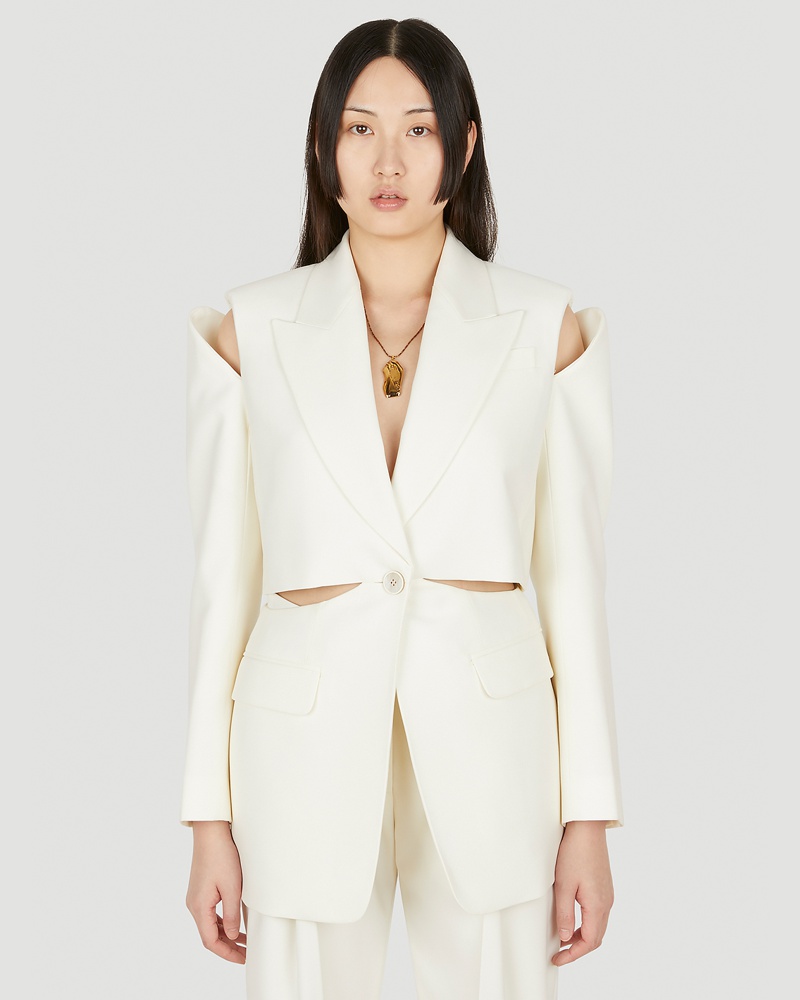 Alexander McQueen Damen Alexander McQueen Slashed Blazer Frau Blazers White It 40