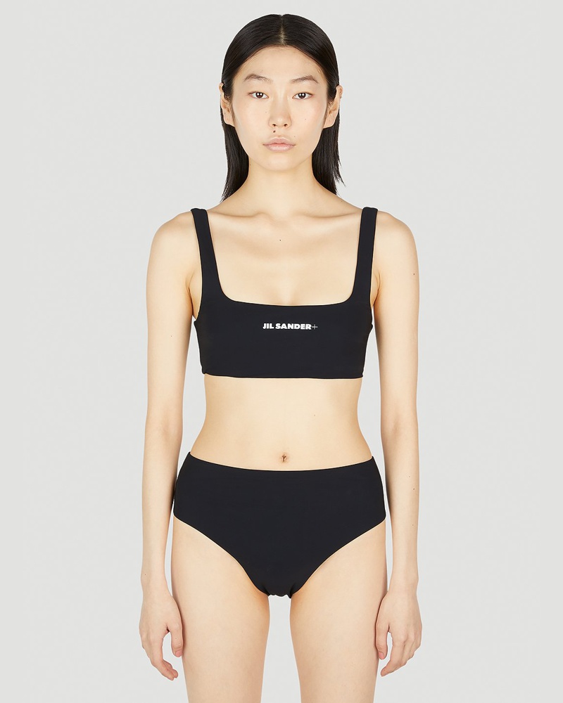 Jil Sander Damen Jil Sander+ Logo Print Bikini Set Frau Bademode Black S|Jil Sander+ Logo Print Bikini Set Frau Bademode Black Xs