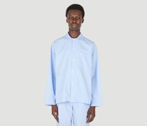 Tekla Classic Striped Sleep Shirt -  Hemden Blue Xs
