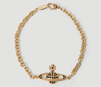 Vivienne Westwood Mini Bas Relief Chain Bracelet - Mann Schmuck Gold M1|Vivienne Westwood Mini Bas Relief Chain Bracelet - Mann Schmuck Gold M2