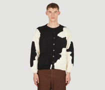 Sky High Farm Workwear Hand Knitted Cow Cardigan -  Strick Black S