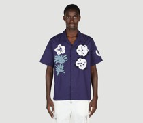 Flower & Cactus Embroidered Shirt -  Hemden