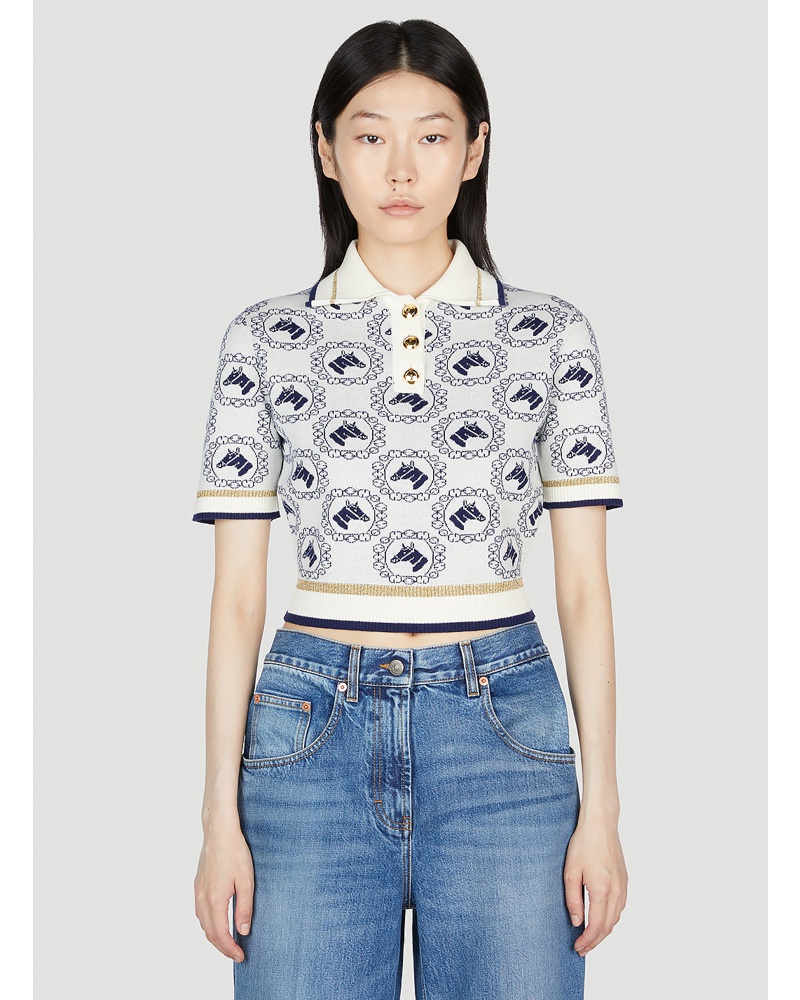 Gucci Damen Gucci Polo Top Frau Tops White L|Gucci Polo Top Frau Tops White Xs|Gucci Polo Top Frau Tops White S|Gucci Polo Top Frau Tops White M