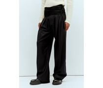 Pleated Pants With Silk Ties