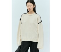 Embroidered Wool Cashmere Knit Sweater
