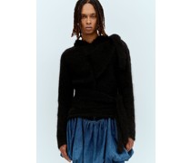 Mohair Tied Hooded Sweater