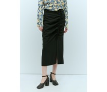 Drapey Melange Midi Skirt