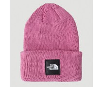 The North Face Black Box Logo Patch Beanie Hat - Frau Hats Pink One Size