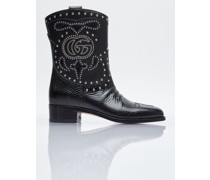 Double G Studded Leather Boots