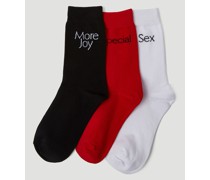 Pack of Three Slogan Socks