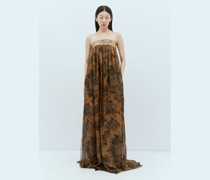 Floral Silk Chiffon Bustier Dress