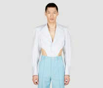 Ninamounah Striped Shirt Bodysuit -  Tops Blue L