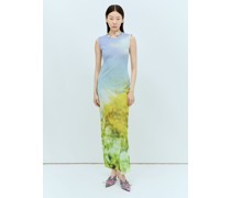 Blurred Print Maxi Dress