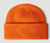 Burberry Ghost Crest Beanie Hat - Mann Hats Orange One Size