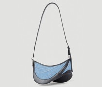 Mugler Denim Spiral Curve 01 Shoulder Bag - Frau Schultertaschen Light Blue One Size
