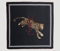 Leopard Print Square Scarf -  Scarves