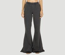 Washed Flared Track Pants -  Track Pants  Xs