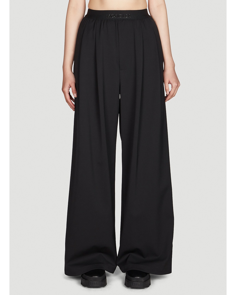 Moncler Damen Moncler Wide Leg Track Pants Frau Track Pants Black It 40 Moncler Damen Moncler Wide Leg Track Pants Frau Track Pants Black It 40
