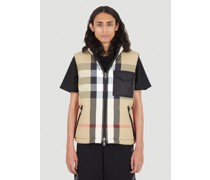 Reversible Archive Check Sleeveless Down Jacket
