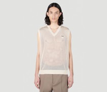 Logo Plaque Knit Vest