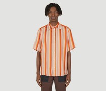 (Di)vision Striped Short-sleeved Shirt -  Hemden Brown Xs|(Di)vision Striped Short-sleeved Shirt -  Hemden Brown S