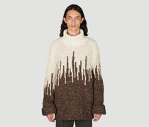 Graphic Wool Knit Turtleneck Sweater
