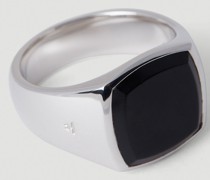 Cushion Black Onyx Signet Ring