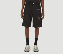 Lourdes Logo Print Cargo Shorts - Mann Shorts Black Xl|Lourdes Logo Print Cargo Shorts - Mann Shorts Black S|Lourdes Logo Print Cargo Shorts - Mann Shorts Black M|Lourdes Logo Print Cargo Shorts - Mann Shorts Black L