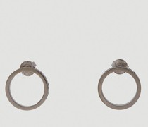 Number Engraved Circle Earrings
