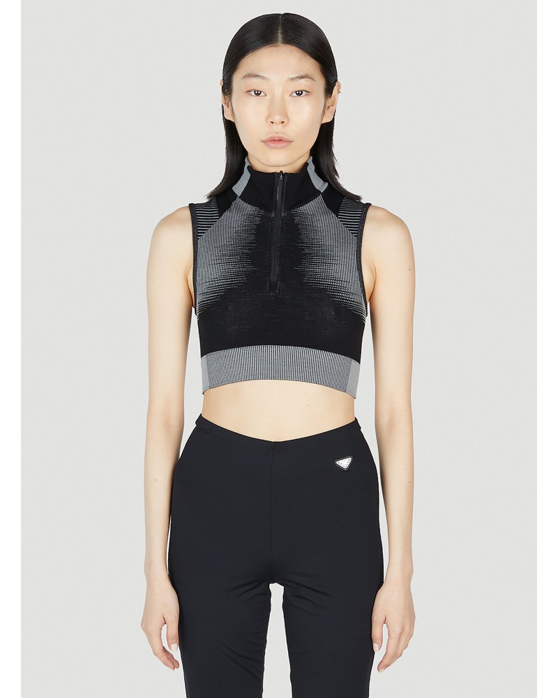 Y-3 Damen Y-3 Logo Crop Top Frau Tops Black Xs