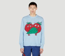 Intarsia Tomatoes Sweater -  Strick  Xl
