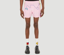 Sky High Farm Butterflies Embroidered Shorts -  Shorts Pink Xl