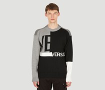 Logo Jacquard Colour Block Sweater