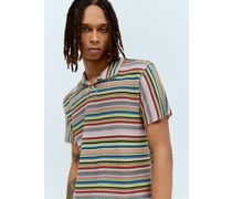 Stripe Knit Polo Shirt