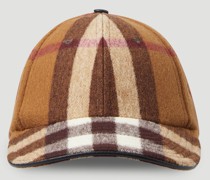 Leather Trimmed Check Baseball Cap